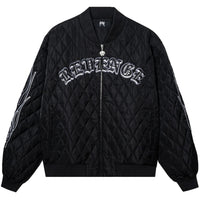 Skull Logo Quilted Bomber Jacket