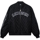 Skull Logo Quilted Bomber Jacket