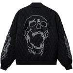 Skull Logo Quilted Bomber Jacket