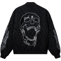 Skull Logo Quilted Bomber Jacket