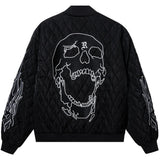 Skull Logo Quilted Bomber Jacket