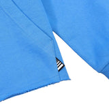 OPEN HEM HALF ZIP SWEATSHIRT AZURE BLUE