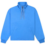 OPEN HEM HALF ZIP SWEATSHIRT AZURE BLUE