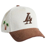 Paradise LA Corduroy Snapback Hat Cream/Brown