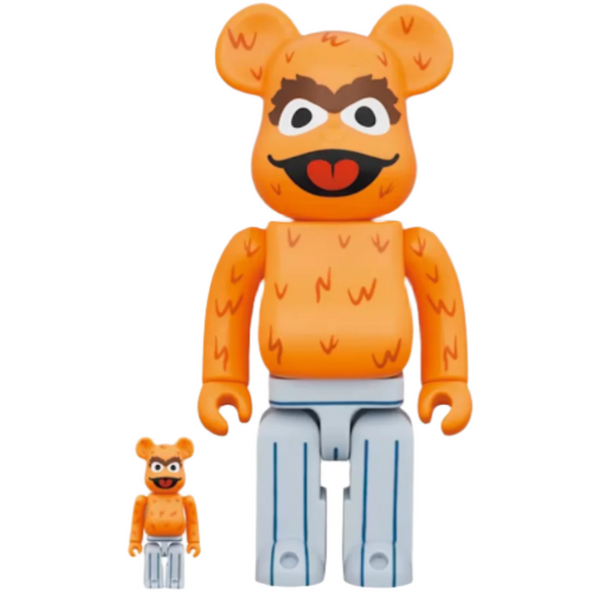 Bearbrick x Sesame Street Oscar the Grouch (The Original Orange Fur Ver.) 100% & 400% Set