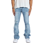 Arch Stacked Flare Denim - Light Wash