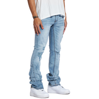 Arch Stacked Flare Denim - Light Wash