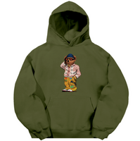 Folk Fitted Bear Hoodie