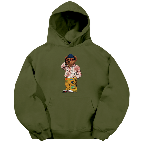 Folk Fitted Bear Hoodie
