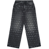 Franco Wide Leg Jean | Noir Coated Grey