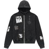 Zev Zip Hoodie | Vintage Black Digital Patch
