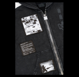 Zev Zip Hoodie | Vintage Black Digital Patch