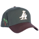 Paradise LA Snapback Hat Green/Brown