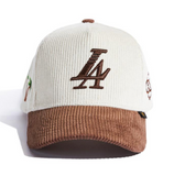 Paradise LA Corduroy Snapback Hat Cream/Brown