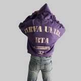 RTA Kaen Cropped Zip Up Hoodie - Grape Curva Ultra