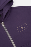 RTA Kaen Cropped Zip Up Hoodie - Grape Curva Ultra