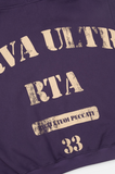RTA Kaen Cropped Zip Up Hoodie - Grape Curva Ultra