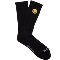 Smiley Badge Socks - Black