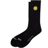 Smiley Badge Socks - Black