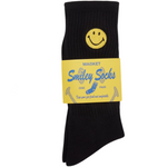 Smiley Badge Socks - Black